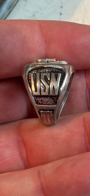 Gram Sterling Silver United States Navy Ring WW 2