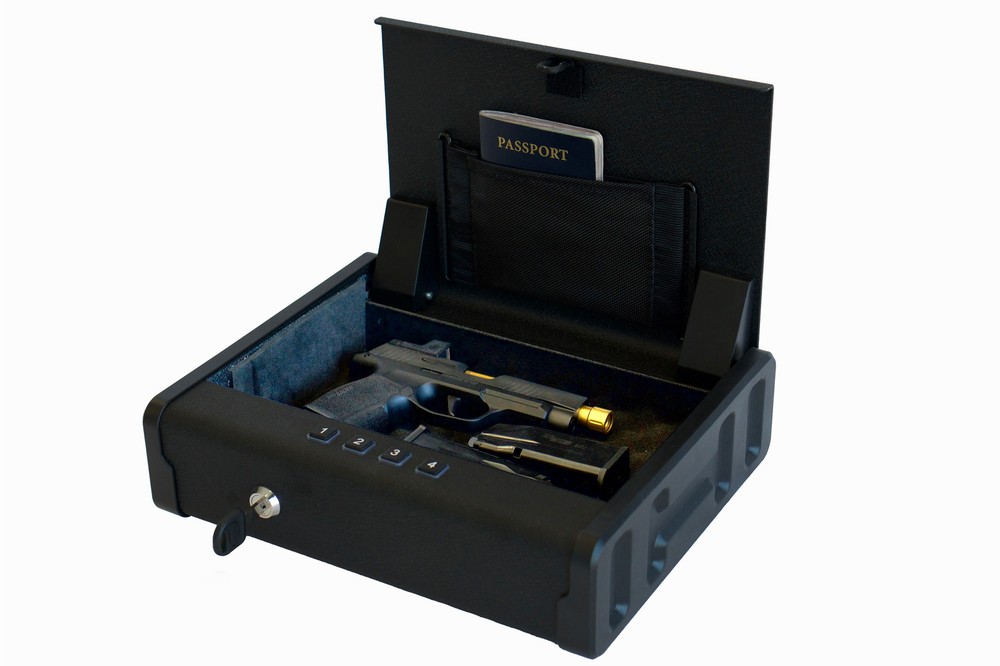 Gun Safe Lock Box Firearm Security Home Office Car 2 Way Quick Access