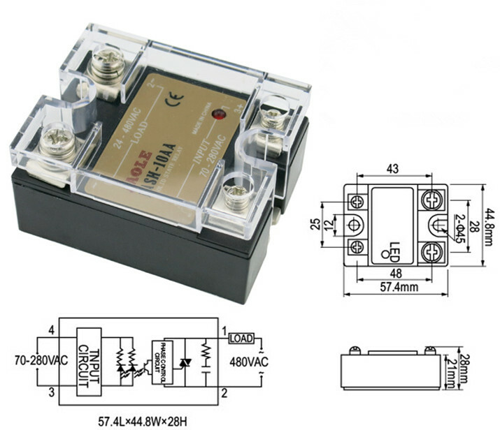 Single-phase solid state relay ASH-10AA AC-AC 10A