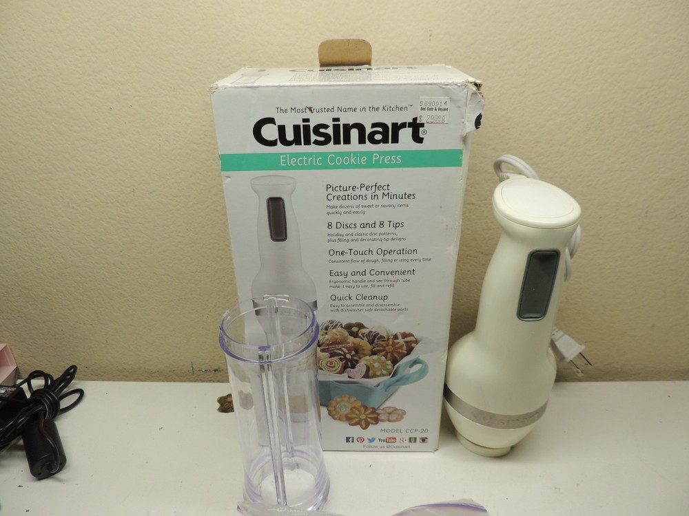 Cuisinart Electric Cookie Press CCP-20 8 Discs 8 Tips COMPLETE