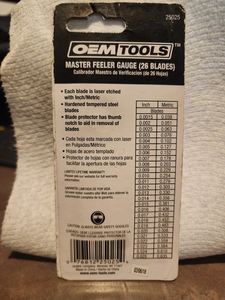 OEMTOOLS 25025 26 Blade Master Feeler Gauge