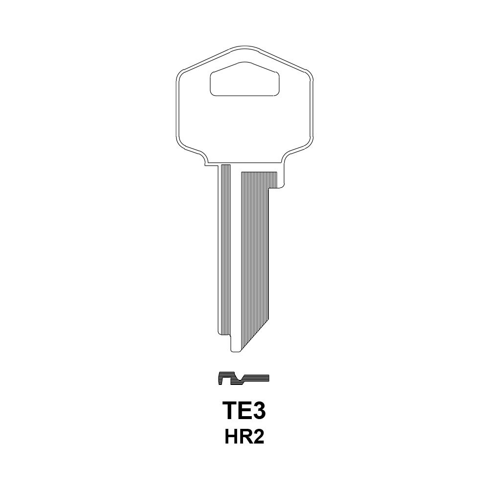 HR2 / TE3 Key Blank 5-Pin Nickel