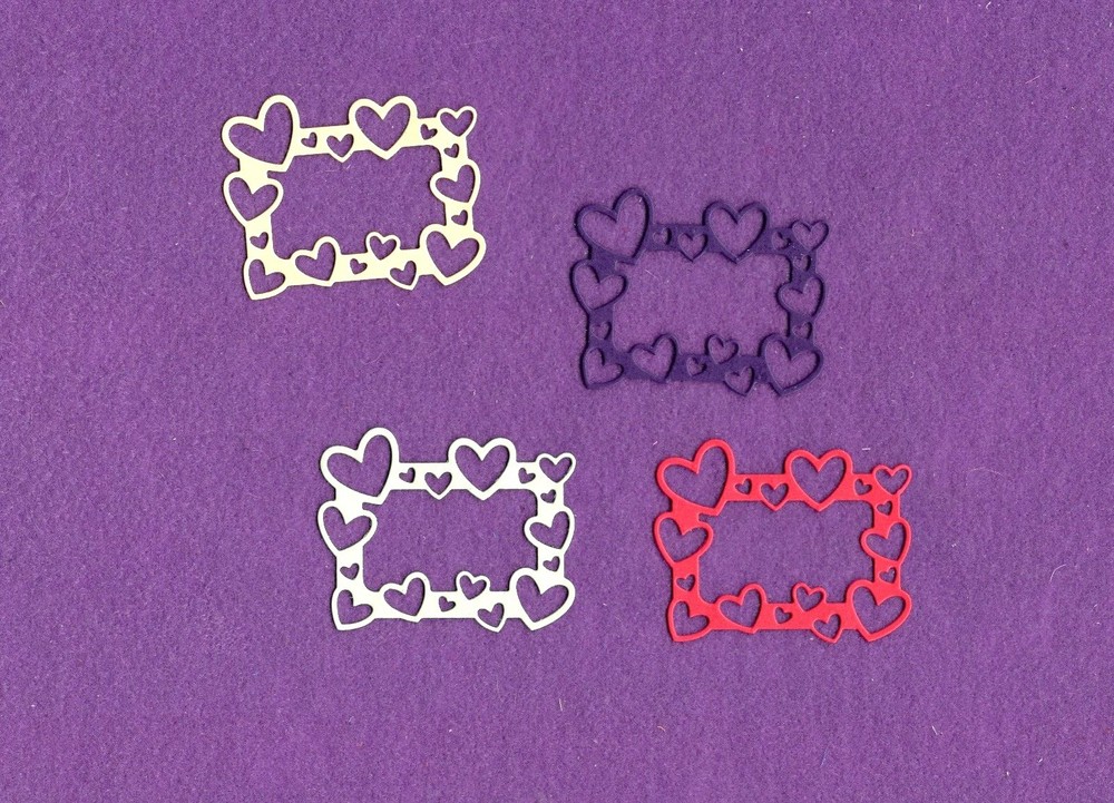 HEART RECTANGLE frame  Valentine die cuts scrapbook cards