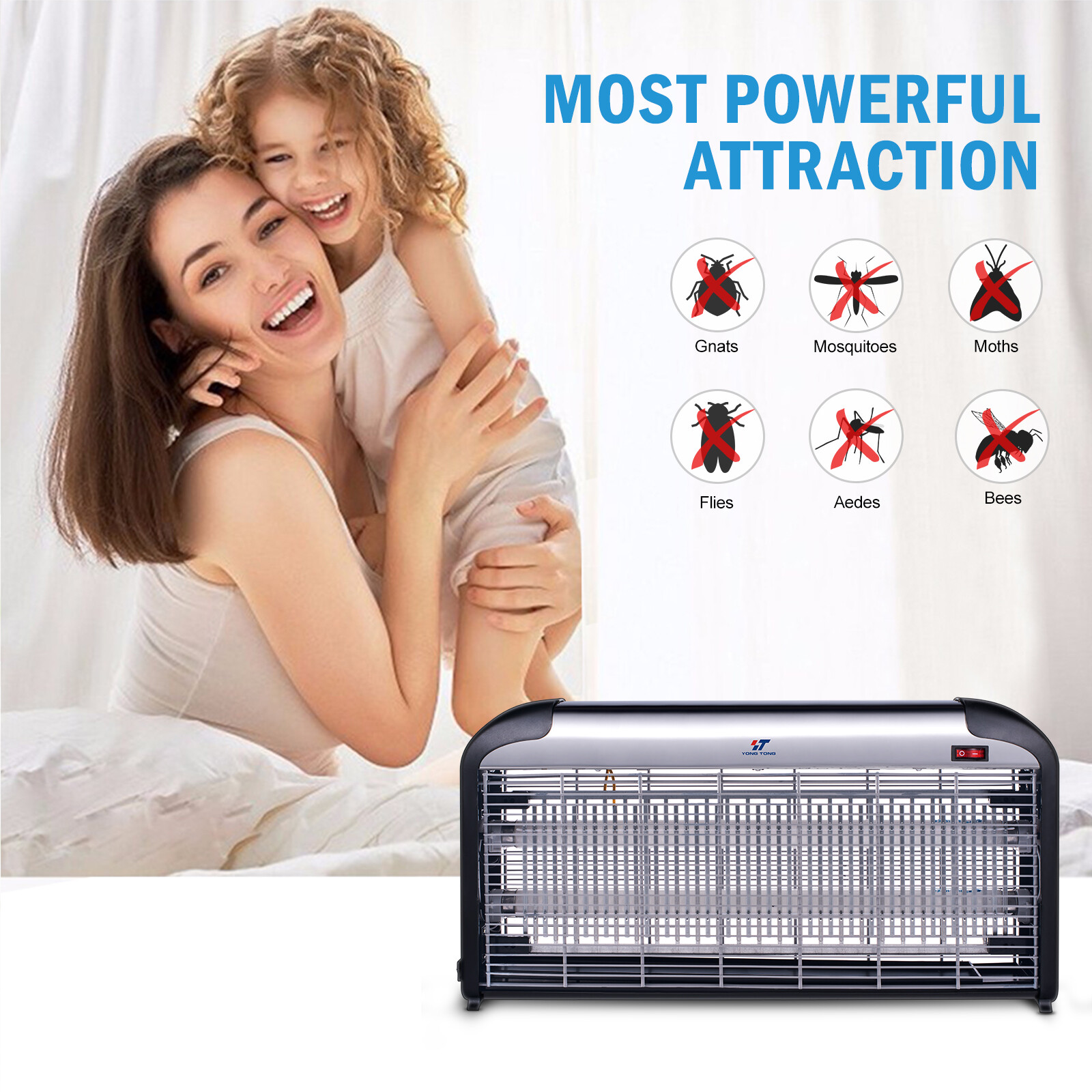 2 Pack 20/30/40W UTube Electronic Mosquito Killers Fly Pest Control Bug Zapper