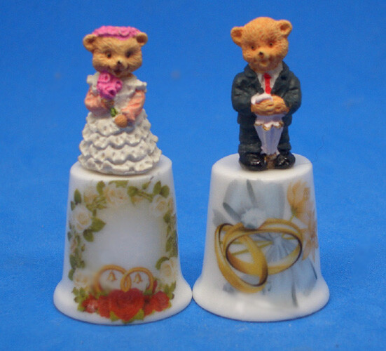 Birchcroft  Thimbles Pair -- Bride and Groom Models