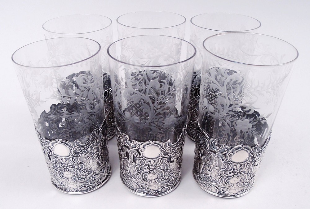 Mauser Cup Holders 765 Hanau Style Highballs Barware American Sterling Silver