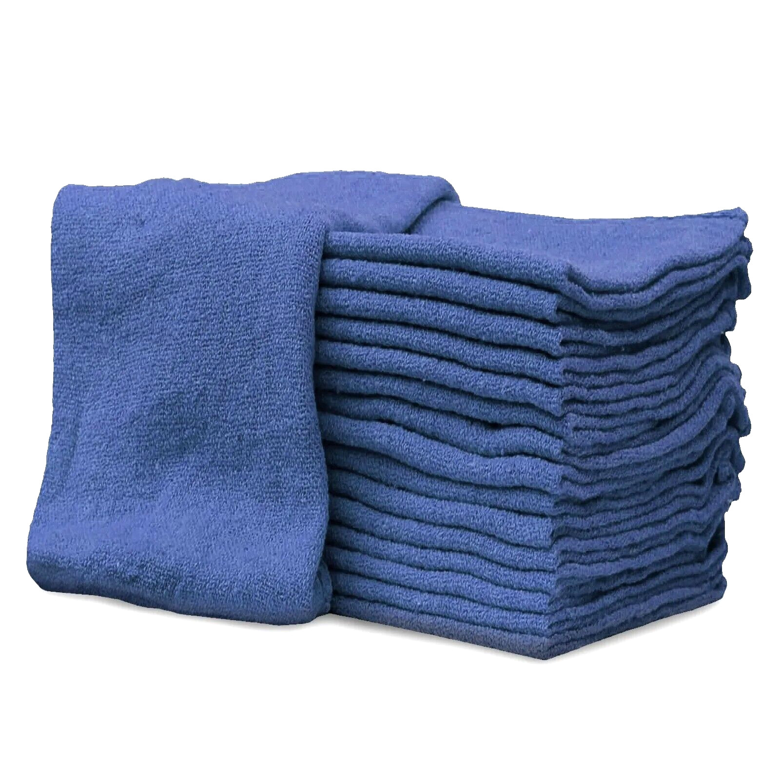 100 INDUSTRIAL A-GRADE SHOP RAGS / CLEANING TOWELS BLUE WITH 10 FREE SHOP TOWELS