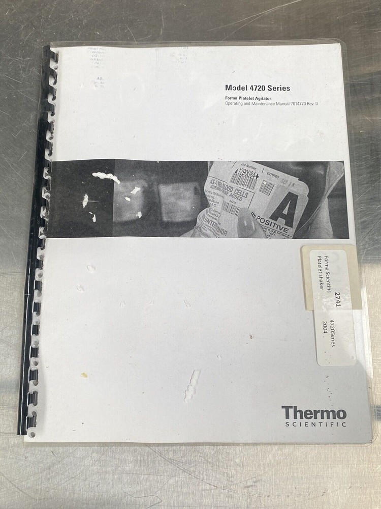 Thermo Model 4720 Series Forma Platelet Agitator 2004 - Users Manual / Book