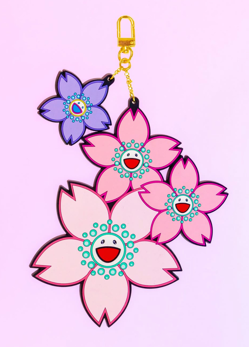 Takashi Murakami Cherry Blossom Rubber Keyring Kaikai Kiki Sakura Flower Keychai