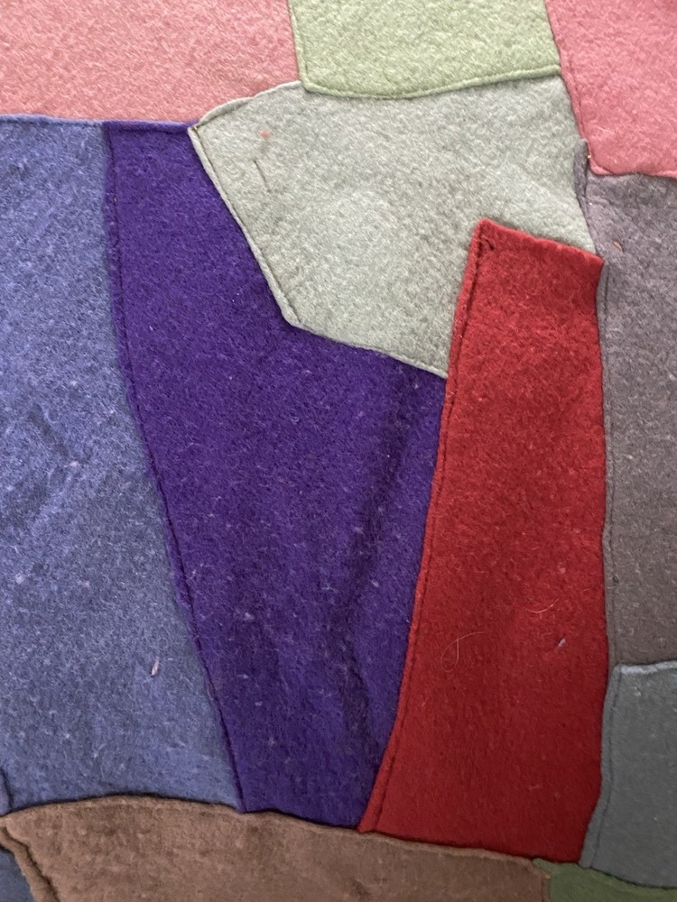 Vintage Crazy Quilt Small Felt Knotted