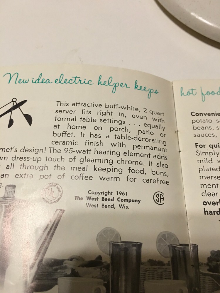 West Bend Buffet Patio Server Model 3295