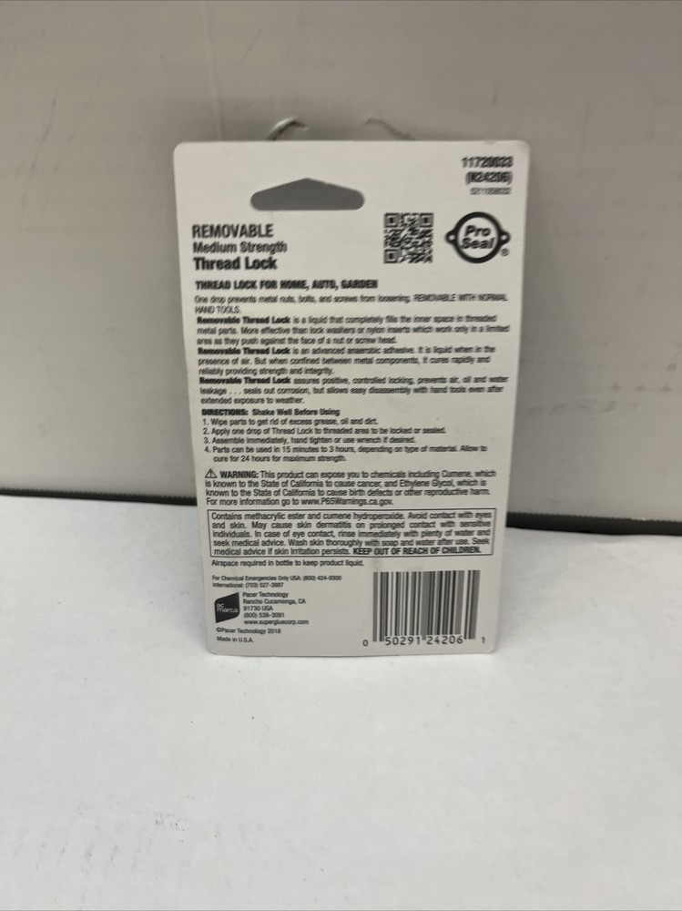 Pro-Seal 24206 Black .2 Ounce Thread Lock