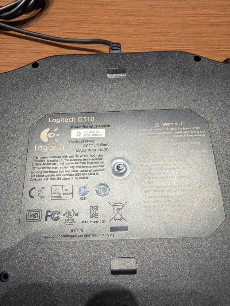 WORKING Logitech G510 Keyboard USB Gaming