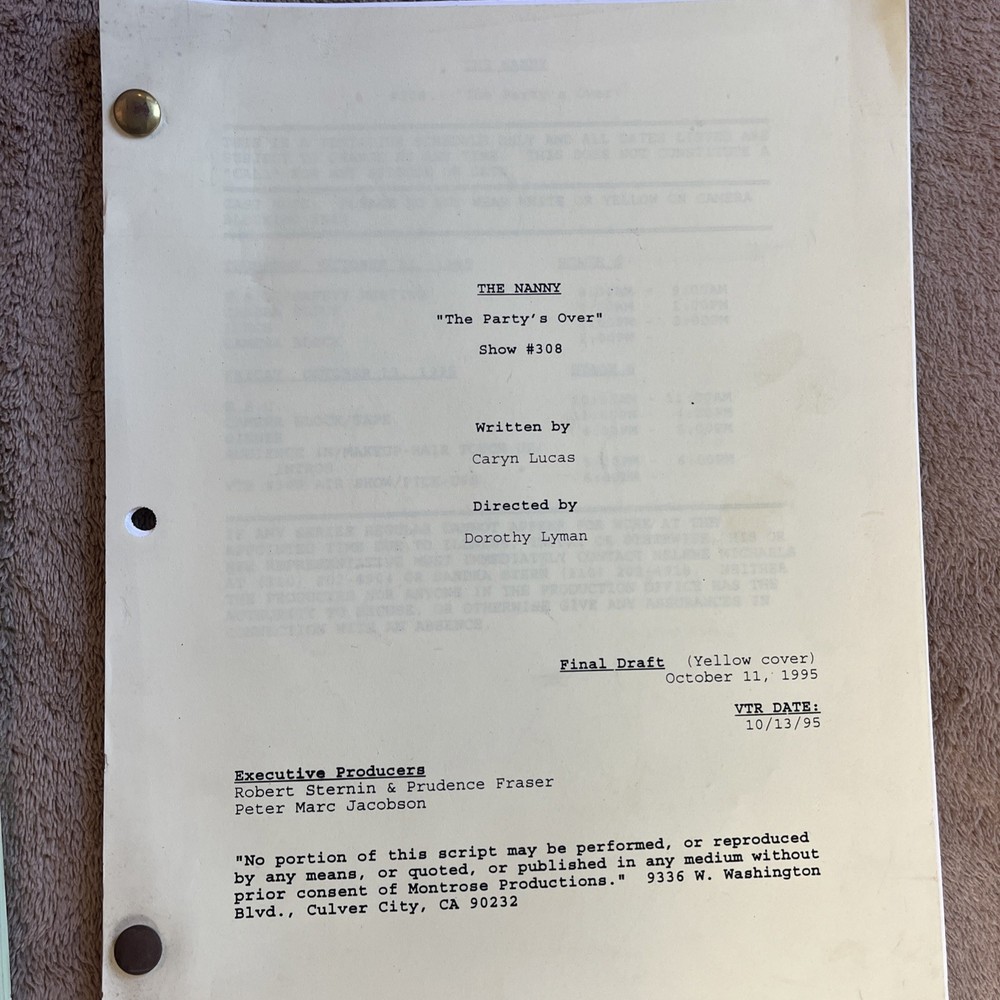 Married With Children; Mad About You; sitcom scripts; etc