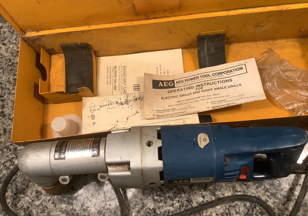 AEG Corded 1/2" Drill And Right Angle Drill Model D-122rk
