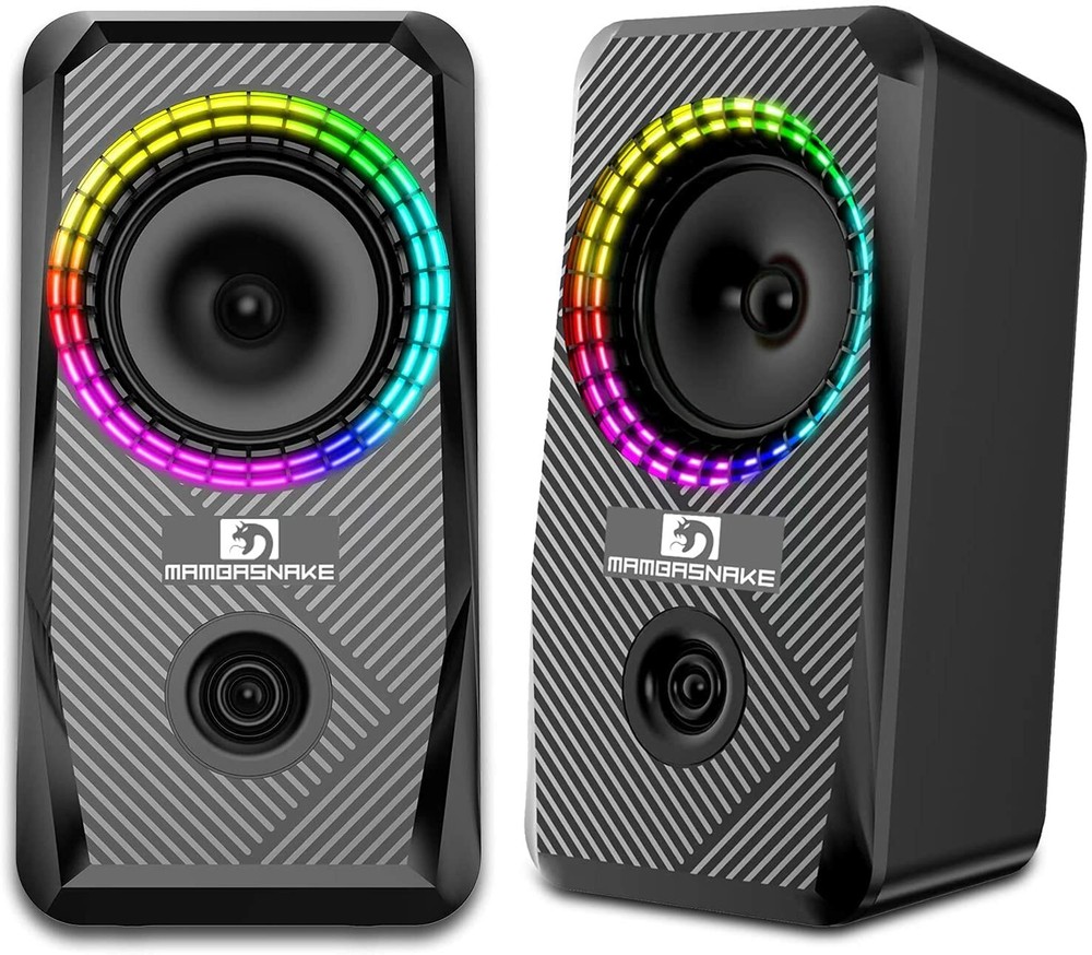 5W RGB Backlit Gaming Speaker Wired 2.0 Channel Computer Speaker USB Mini For PC