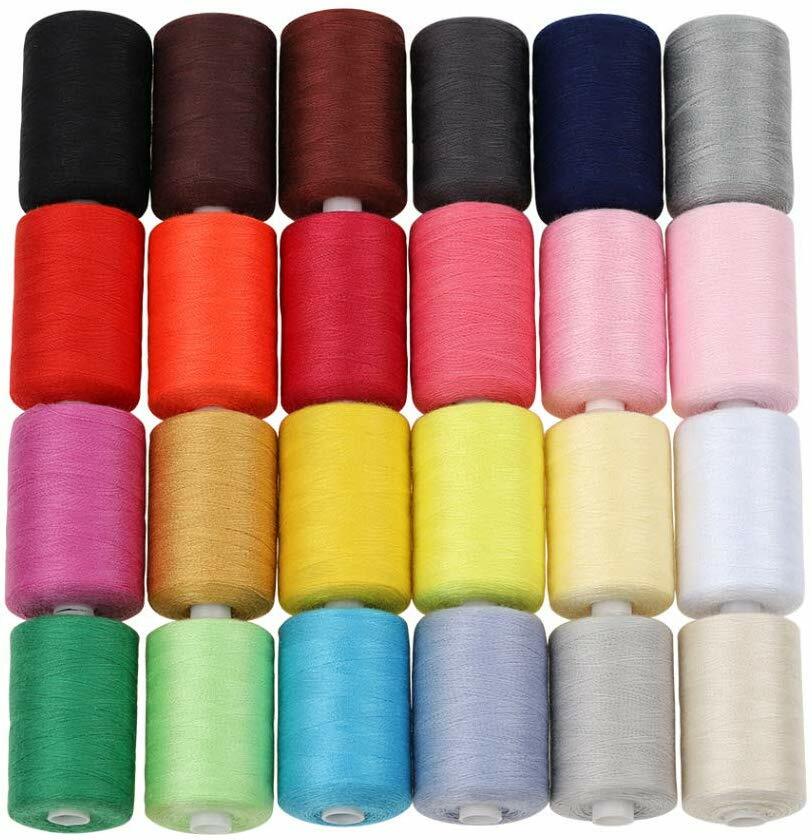 1000 Yards Cotton Sewing Thread Sets Spools Thread for Sewing Machine 24 Colors