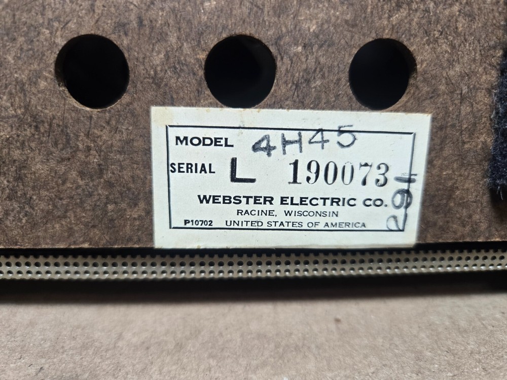 VINTAGE WEBSTER ELECTRIC SPEAKER MICROPHONE Model: 4H45
