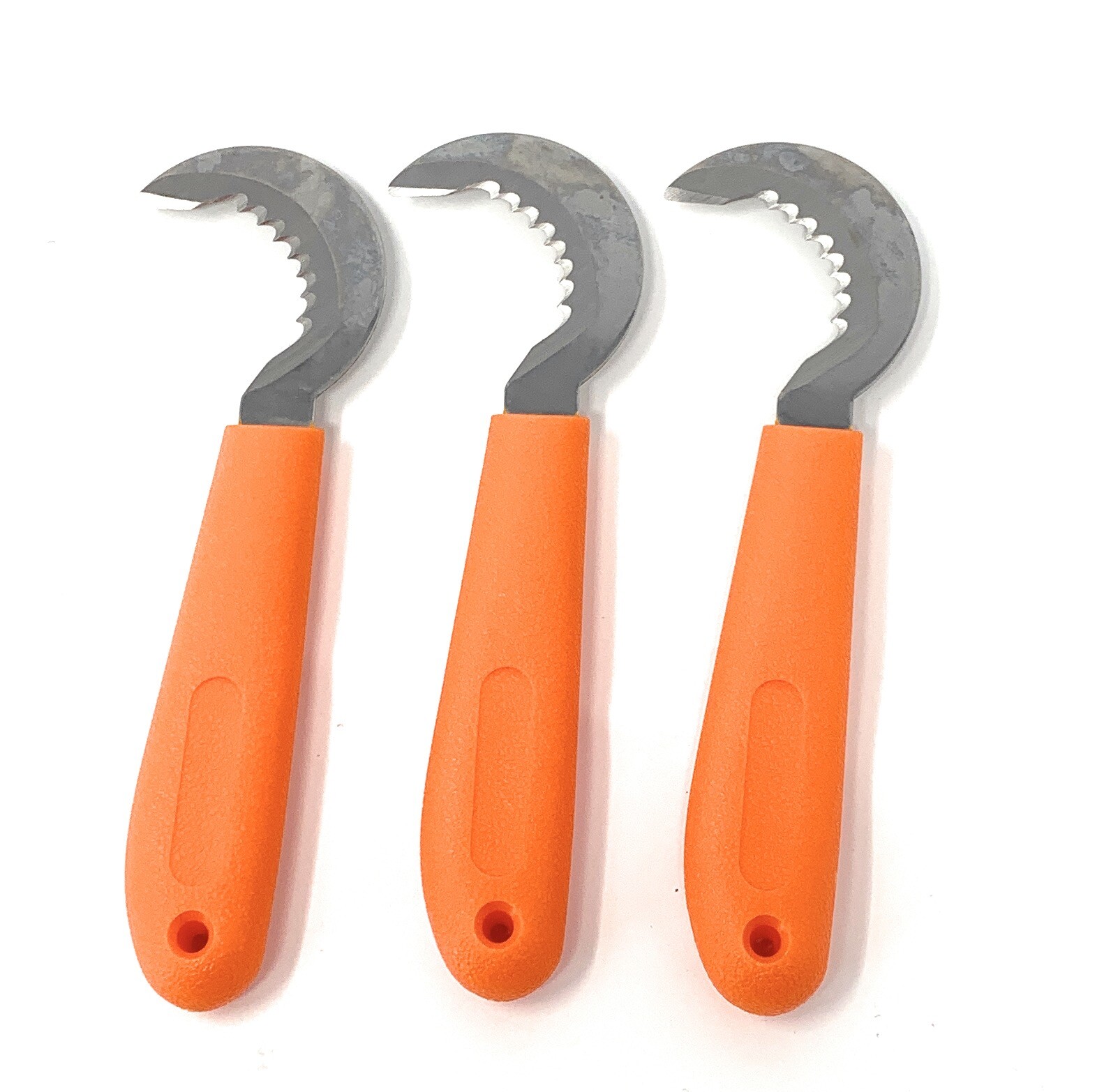 6 1/2" Grape Hook Knife Serrated Stainless Steel Blade 3 Pack