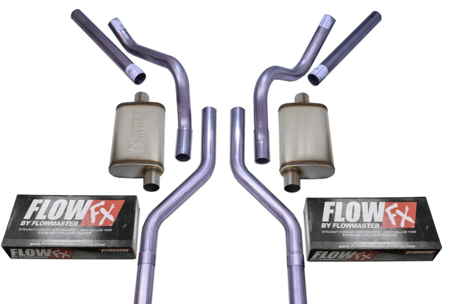 Chevy GMC C10 63-72 2.5" Dual Exhaust Kits Flowmaster Flow FX Corner Exit