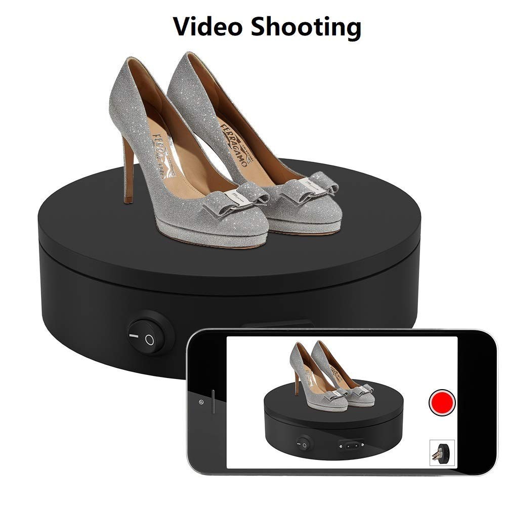 Motorized Photography Turntable, Automatic Revolving Platform Perfect for 360.