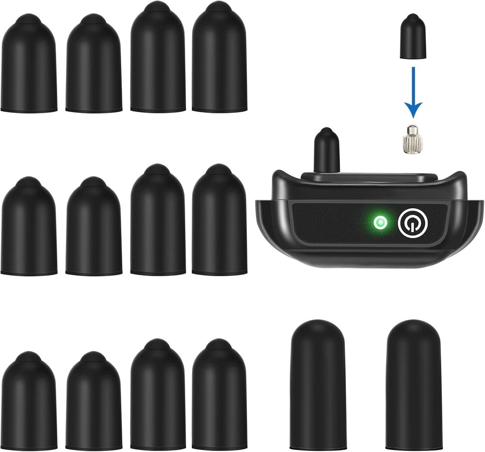 Essential 24 Piece Dog Collar Tip Replacement Set - Soft Silicone, Easy Install