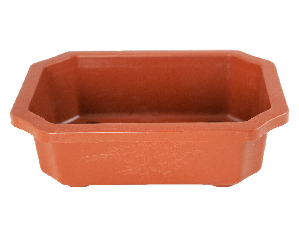 4 Rectangular Plastic Bonsai Training Pot, Succulent Planter - 6.25"x 4.5"x 2"
