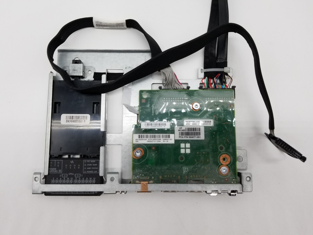 HP Proliant Front I/O Control Panel 654071-001 w/ Cables and Bracket