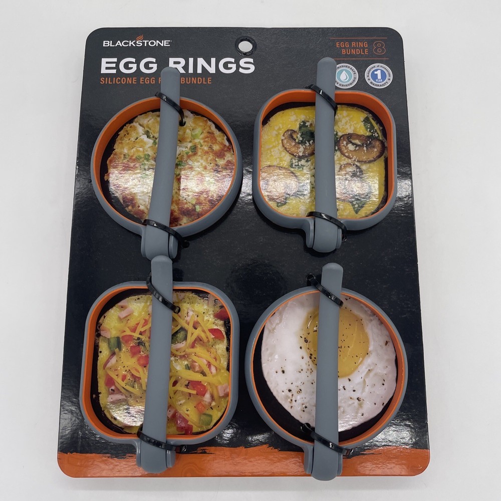 4 Griddle Silicone Egg Ring Bundle Sausages Pancakes 2 Square 2 Circle  NEW