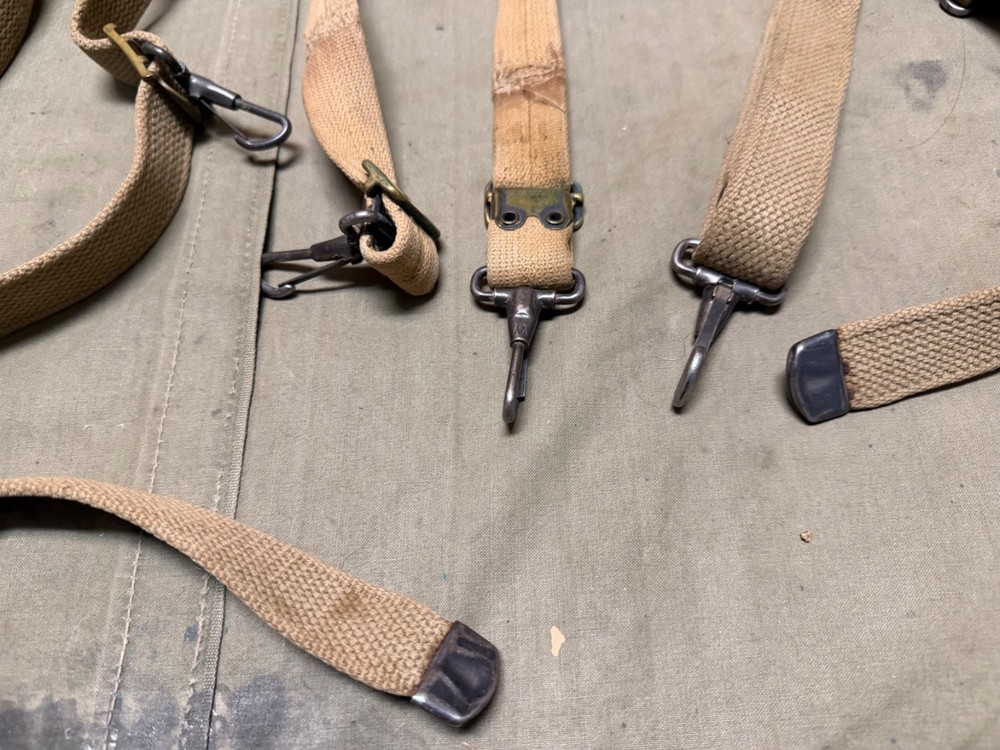 ORIGINAL WWII US ARMY M1936 COMBAT FIELD EQUIPMENT SUSPENDERS-OD#3, 1942