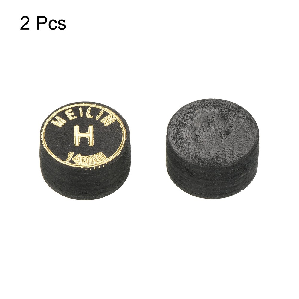 14mm Billiard Stick Tips, 2pcs Hard Multiple Layer Billiard Accessories, Black