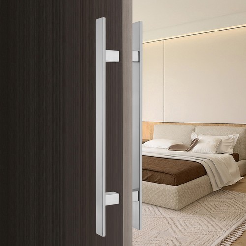 Stainless Steel Double Sided Push Pull Door Handle, H-shaped Door Pull Handle