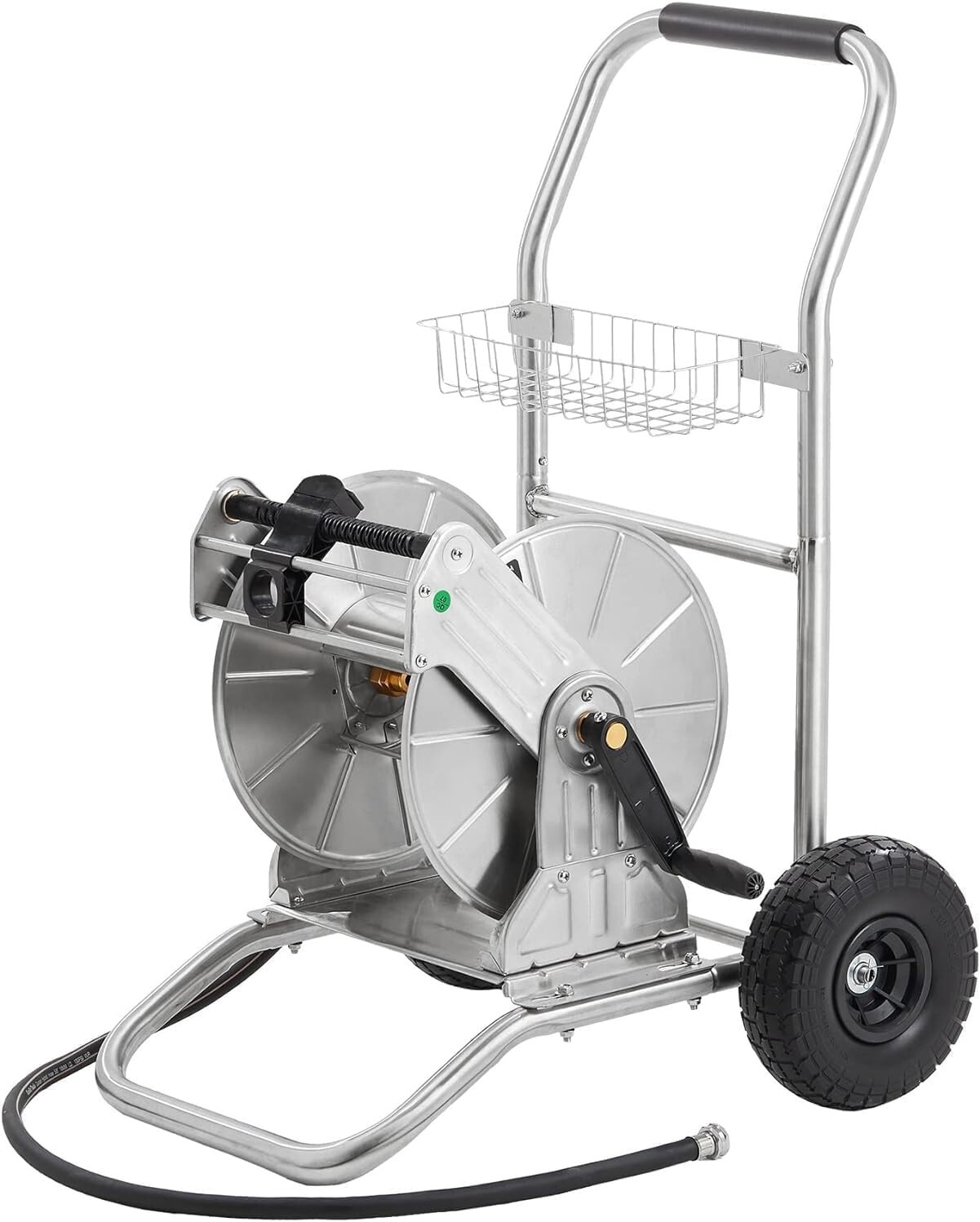 Giraffe Tools Stainless Steel Garden Hose Reel Cart Heavy Duty Capacity 200ft