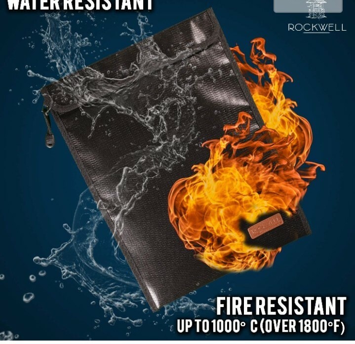 Rockwell Fireproof/Waterproof Money & Document Bag & Envelope Holder