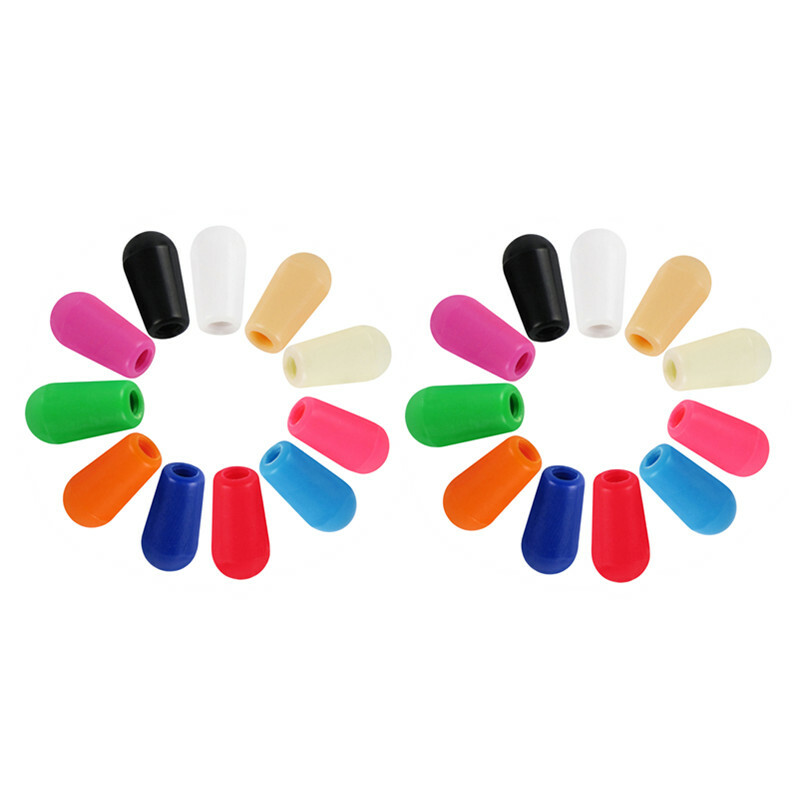 FLEOR 22PCS Guitar 3 Way Toggle Switch Tips Pickup Selector Tip Knobs 11 Colors