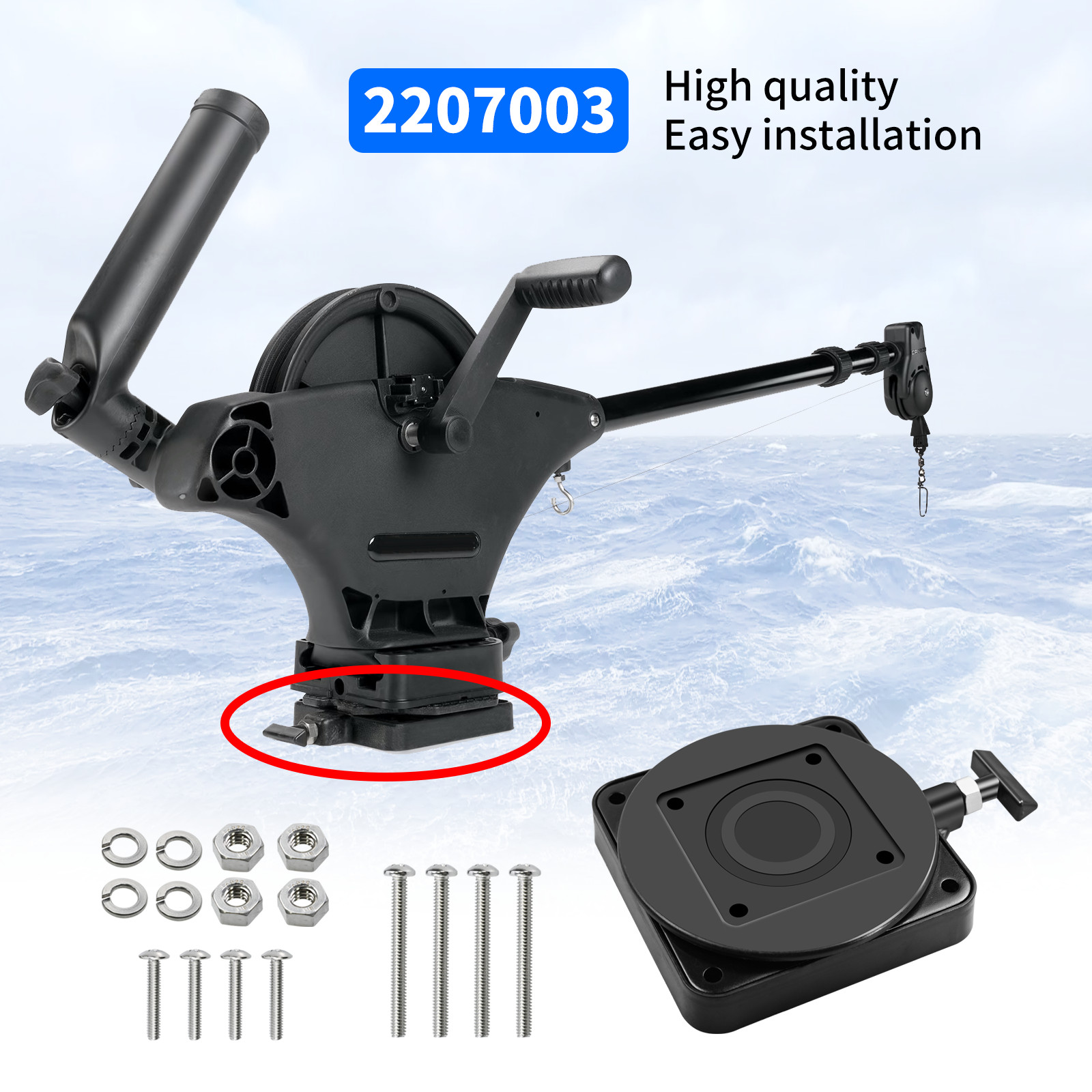 2 pack 2207003 For Cannon Low Profile Swivel Base 3991913 Downrigger mount