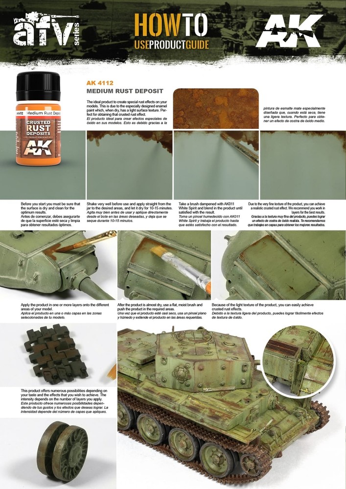 AK Interactive AK4112 Weathering Medium Rust Deposits Enamel 35ml - US