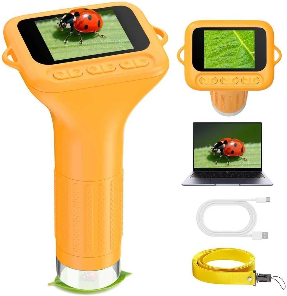 Kids Digital Microscope 1000X HD Camera, Portable Handheld MicroScope for Sci...