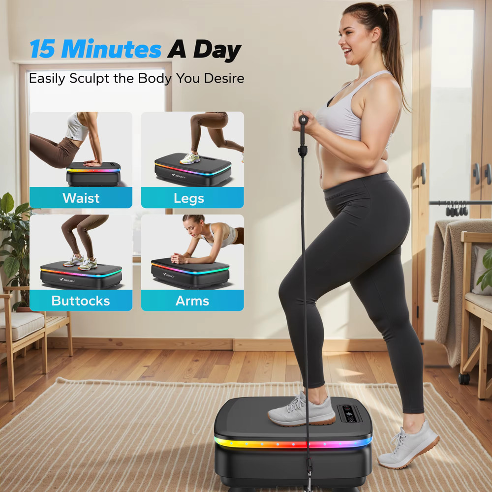 Vibration Plate Exercise Machine Whole Body Workout Platform Lymphatic Drainage