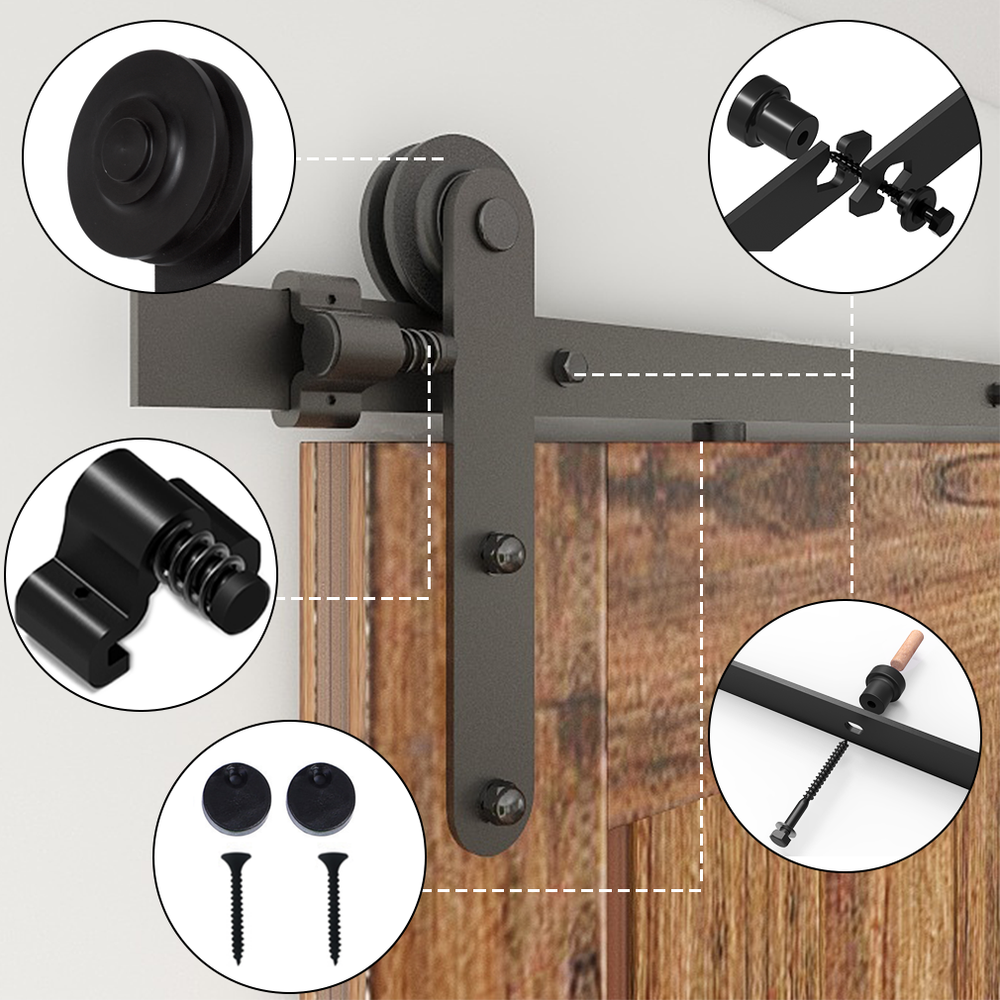 4-20FT Ceiling Mount Bracket Sliding Barn Door Hardware Track Kit Single/Double