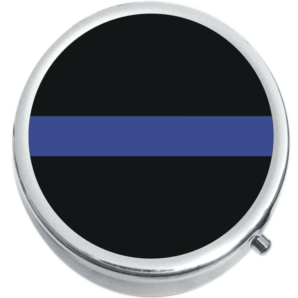 Thin Blue Line Support Medicine Vitamin Pill Box