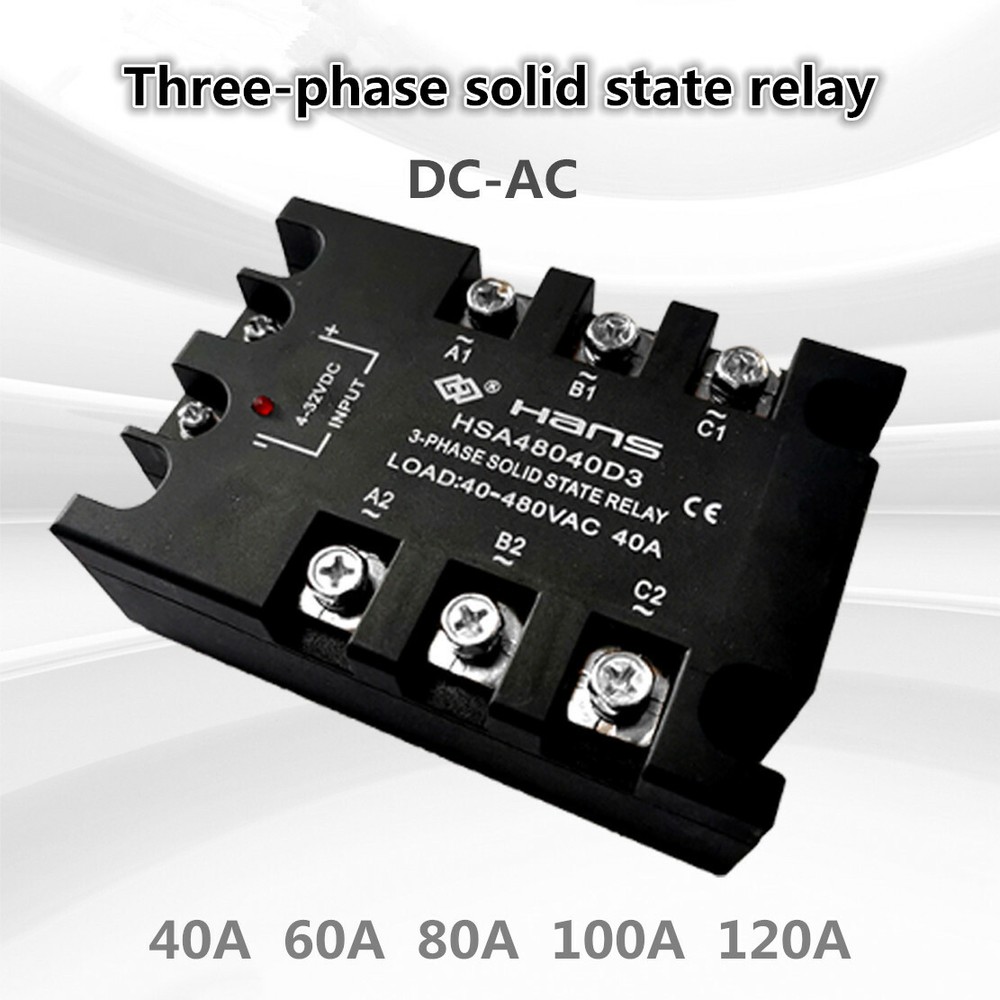 1x 40A~120A DC-AC 4-32VDC/40-480VAC Three-phase solid state relay