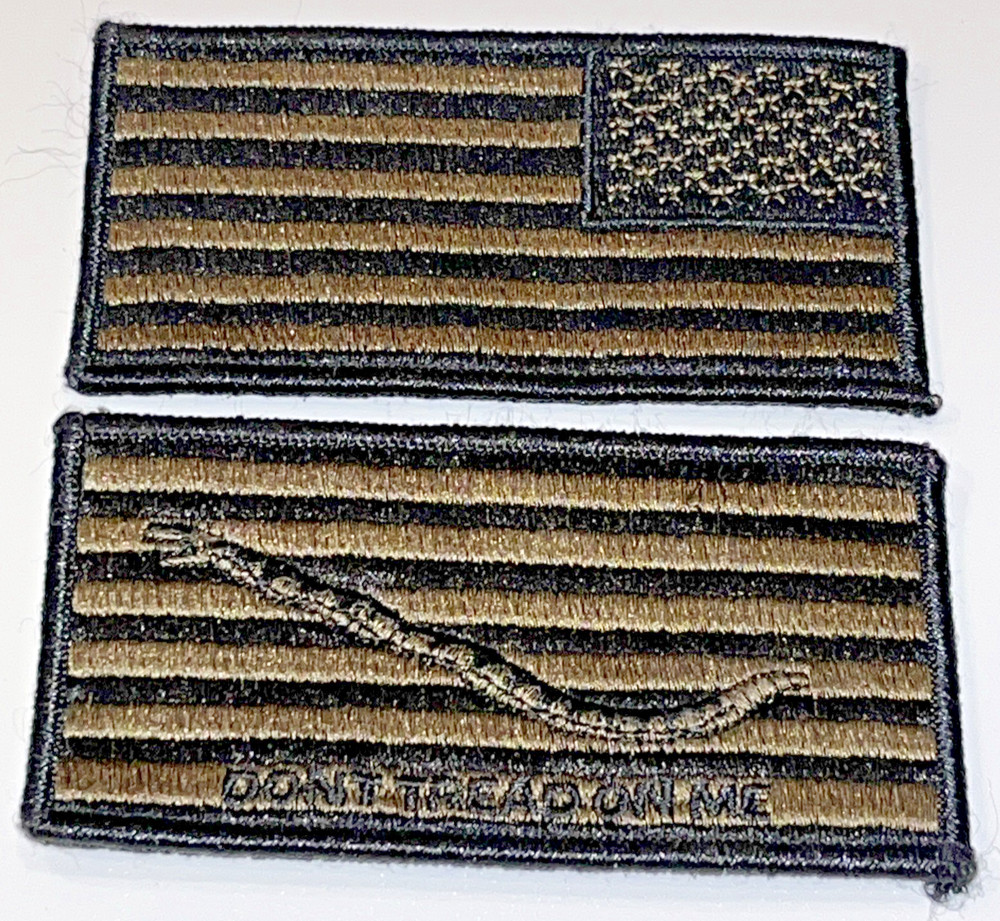 Us Navy Reverse US Flag & Don't Tread On Me Patch Set