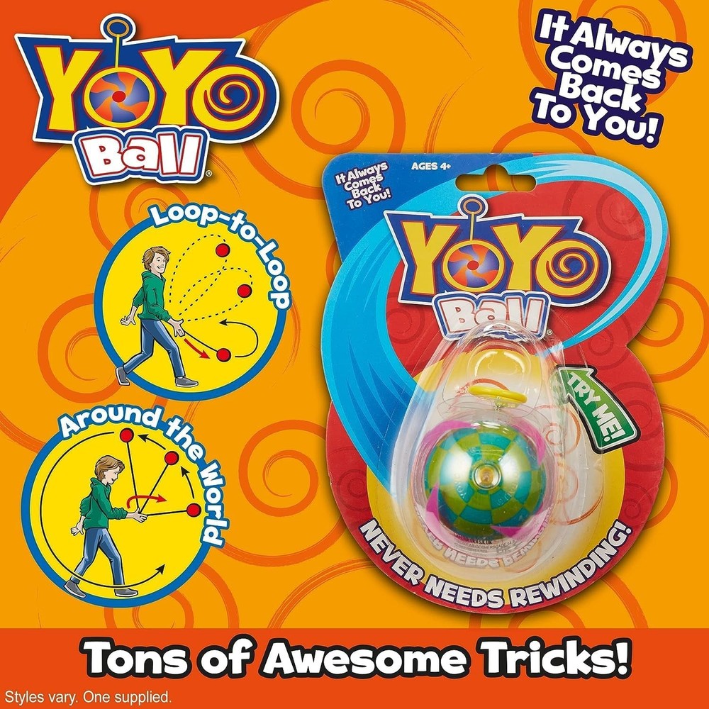 Big Time Toys Yoyo Ball Automatic Return , Assorted Colors and Patterns, Never