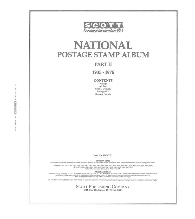 Scott Stamp Pages United States National Postage Album Part 2 1935 - 1976 New