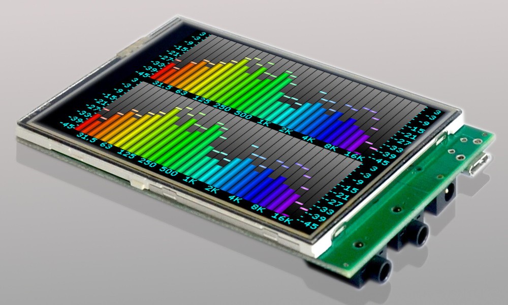 Case + EVOR04-slim: Color LCD audio analyzer, VU meter, Oscilloscope, Spectrum