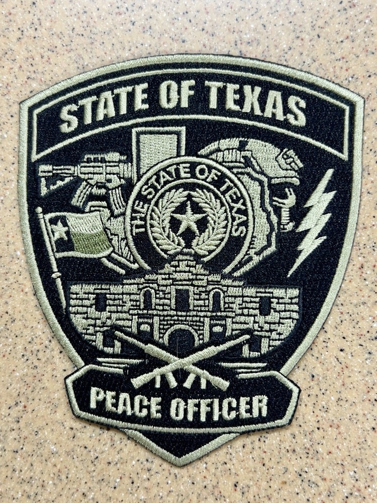 Generic Texas Peace Officer Tactical Special Response Team Patch. OD & Black