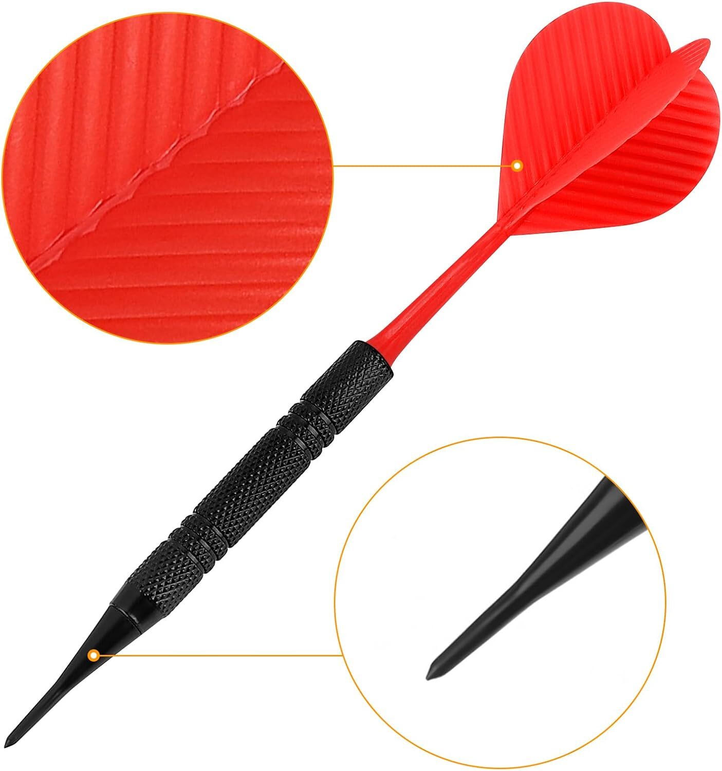12 Pcs Soft Tip Darts Bar Dart Plastic Tip Darts Set Attach Extra 100 Black 2