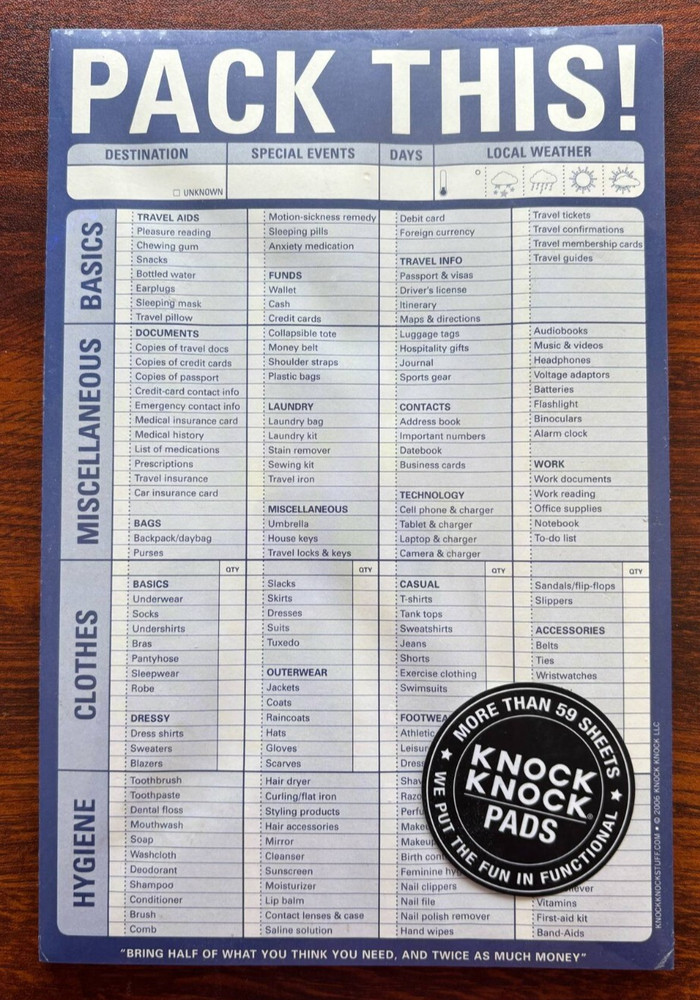 Knock Knock Pads Pack This 60 Sheet Pad