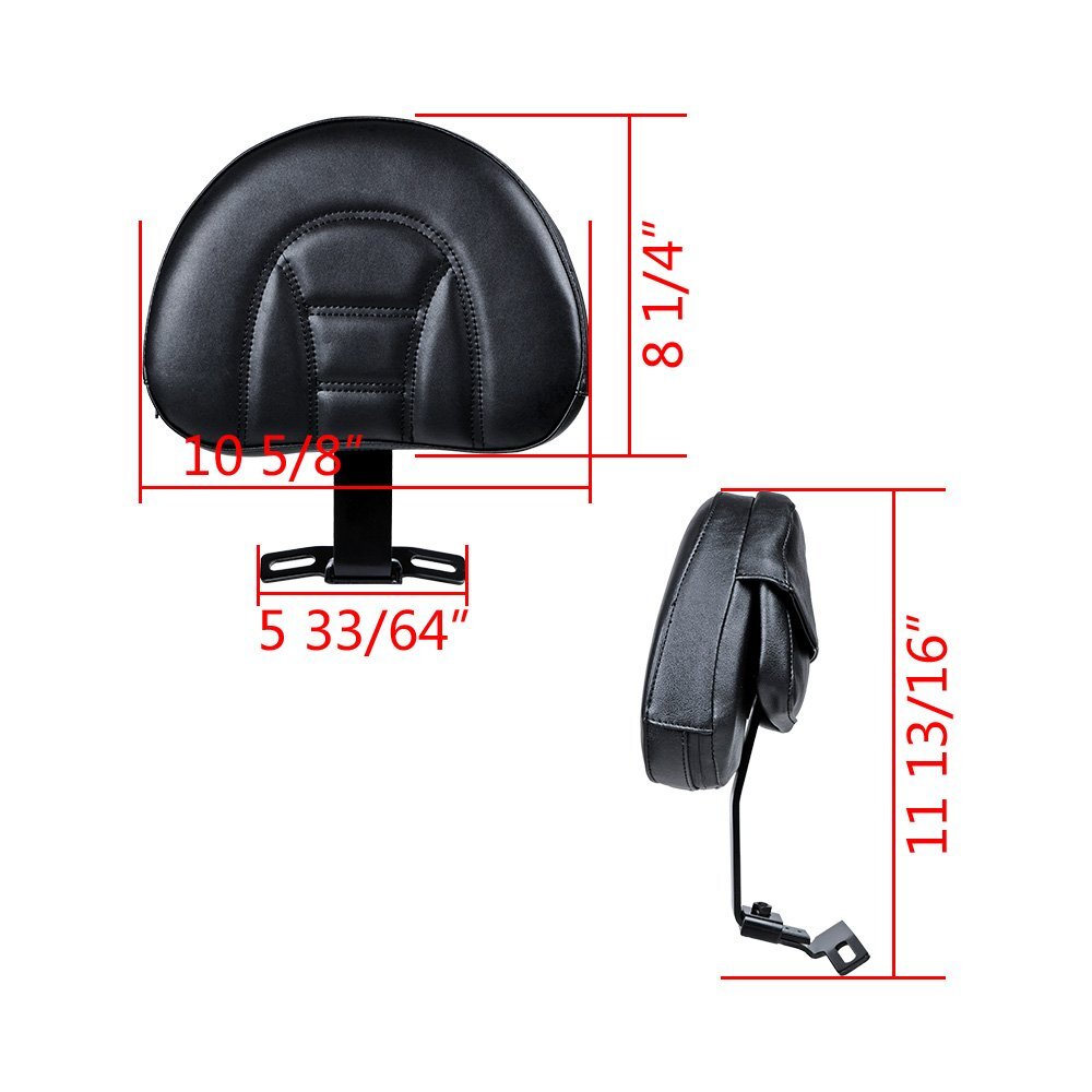 Adjustable Driver Backrest Pad Kit For Harley Fatboy Heritage Softail 2007-2017